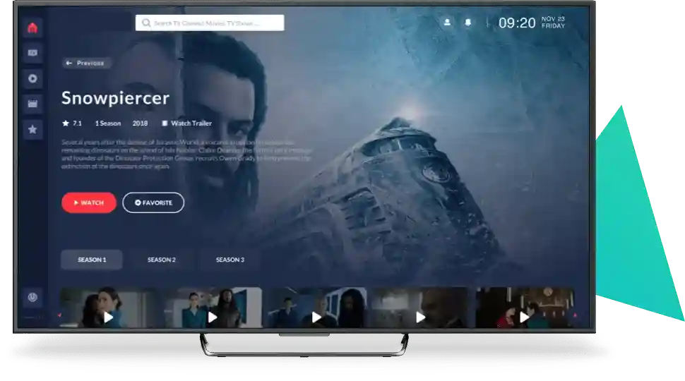 IPTV Studio Live Channel List Interface